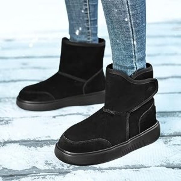 Gyeice Furry Shoes - Gyeice Furry Winter Snow Boots for Women Non-Slip Fashion Short Boot Waterpoorf